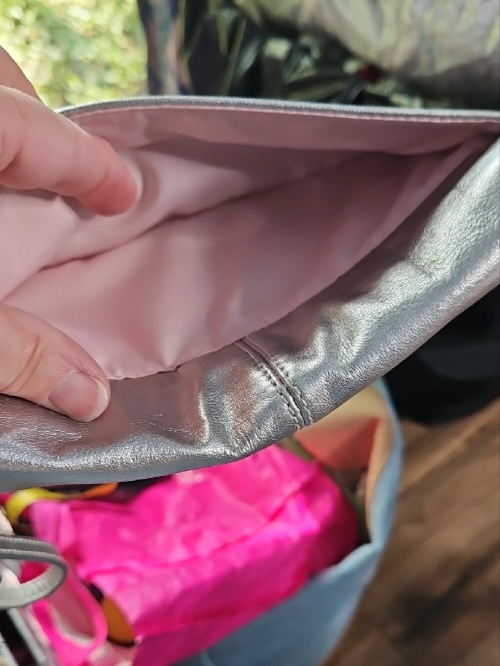 Coach Ashley Pleated Silver Leather Wristlet Clutch - Picture 13 of 13